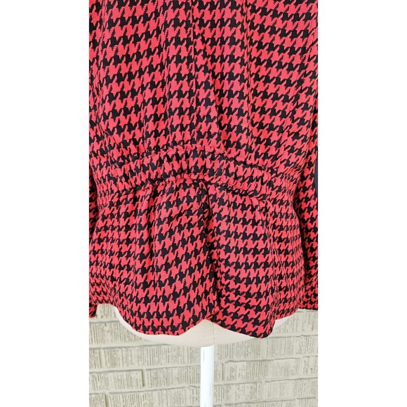 Joan Rivers Women's Size 10 Red & Black Houndstooth Print Blazer Elbow Patches - Picture 6 of 12
